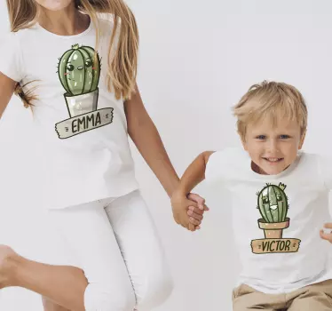 Kaktus du och jag kopplar ihop t-shirts - Tenstickers