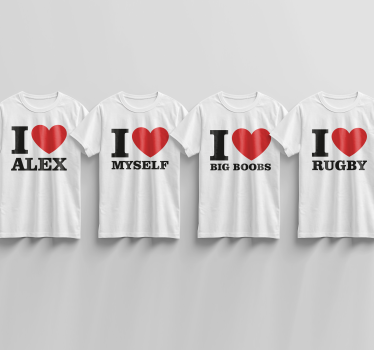 T-shirt med namn jag älskar - Tenstickers