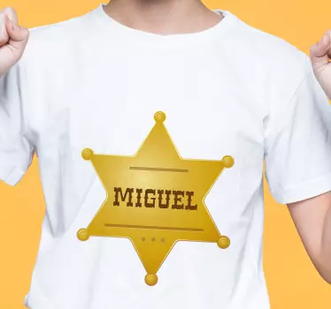 Anpassat sheriffmärke barn t-shirt - Tenstickers