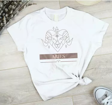 Aries zodiac symbol t-shirt - Tenstickers