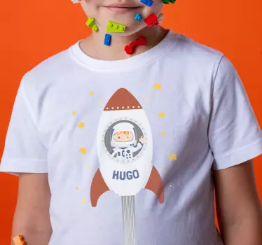 Astronaut med raket barnskjorta - Tenstickers