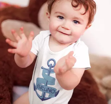 Baby ankarkropp med namn - Tenstickers