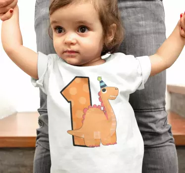 Baby födelsedag dinosaurie t-shirt - Tenstickers