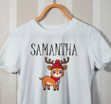 Baby ren design med namn jul tee shirts - Tenstickers