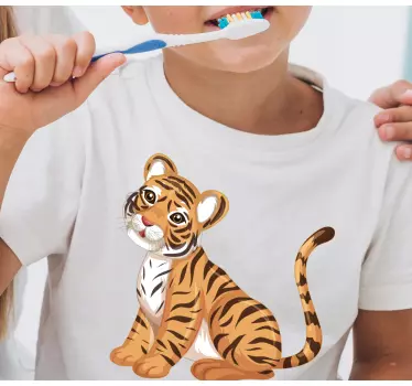 Baby tiger porträtt barn skjorta - Tenstickers
