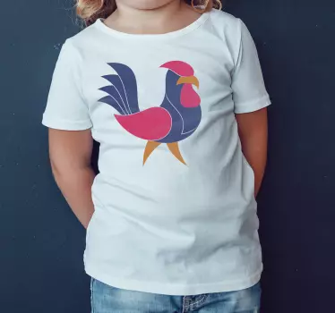 Barn t-shirt färgglad tupp livlig - Tenstickers
