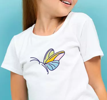 Barn t-shirt med färgglad fjärilsdesign - Tenstickers