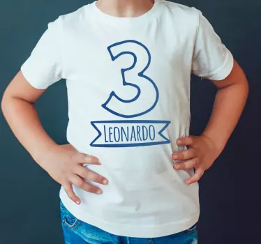 Barn t-shirt nummer tre födelsedag - Tenstickers