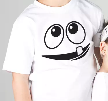 Barn t-shirt söt leende karaktär - Tenstickers