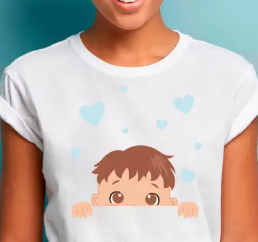 Barn t-shirt söt unge med hjärtan - Tenstickers