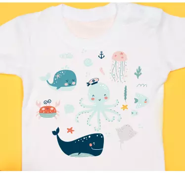 Barn t-shirt söta havdjur - Tenstickers