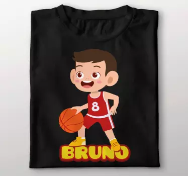 Barn t-shirt spännande ung basketspelare - Tenstickers