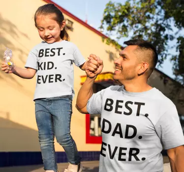 Bästa pappa och bästa barnfar och barn-t-shirt - Tenstickers