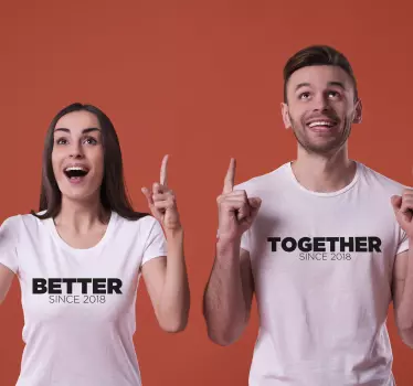 Bättre togheter par t-shirt - Tenstickers