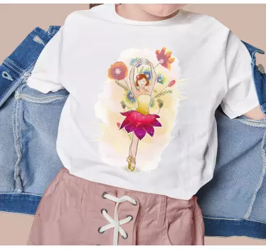 Bebis t-shirt ballet blomma dans - Tenstickers