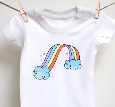 Bebis t-shirt färgglada regnmoln - Tenstickers