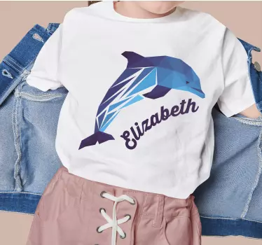 Bebis t-shirt med geometrisk delfinillustration - Tenstickers