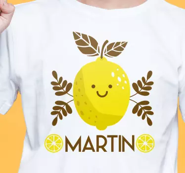Bebis t-shirt med leende citronkaraktär - Tenstickers