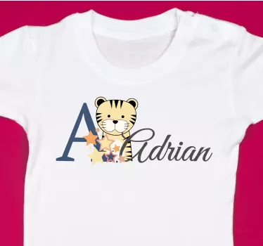 Bebis t-shirt med personlig tiger tema - Tenstickers