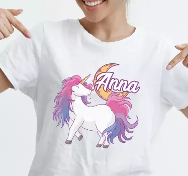 Bebis t-shirt med personlig unicorn namn - Tenstickers