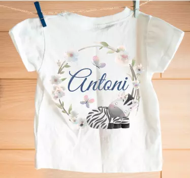 Bebis t-shirt med personlig zebra barnrum - Tenstickers