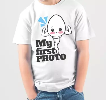 Bebis t-shirt min första bild - Tenstickers