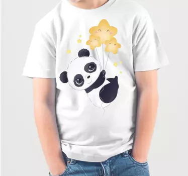 Bebis t-shirt panda med stjärnor - Tenstickers