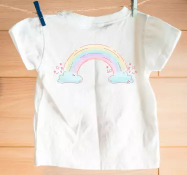 Bebis t-shirt regnbånmoln trend - Tenstickers