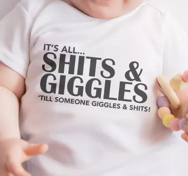 Bebis t-shirt skratt och skräp citat - Tenstickers