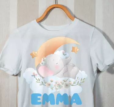 Bebis t-shirt söt elefant sover - Tenstickers