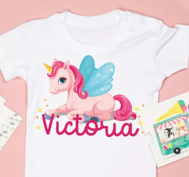 Bebis t-shirt söt enhörningskaraktär - Tenstickers