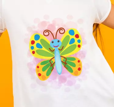 Bebis t-shirt söt färgglad fjäril - Tenstickers
