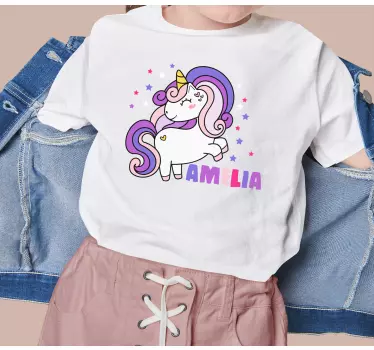 Bebis t-shirt unicorn personlig amilia - Tenstickers