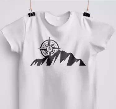 Mountain och kompass t-shirt - Tenstickers