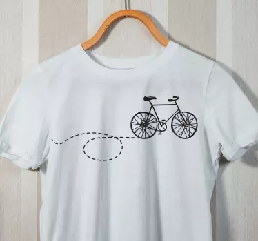 Bicycle outline kul t-shirt - Tenstickers