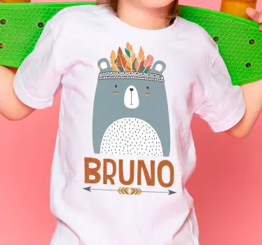 Blå nordisk björn med anpassningsbara namnt-shirts med namn - Tenstickers