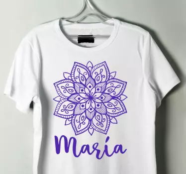 Mandala motiv t-shirt med namn - Tenstickers