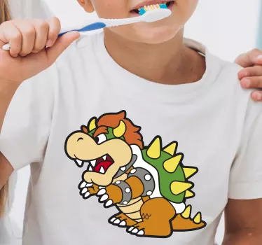 Bowser tecknad barnskjorta - Tenstickers