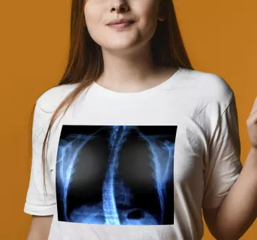 Bröstkorgen röntgen halloween t-shirt - Tenstickers