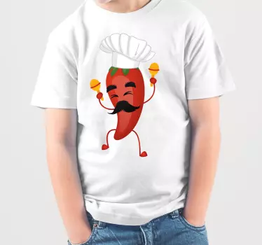 Chili kock tecknad graffiti t-shirt - Tenstickers