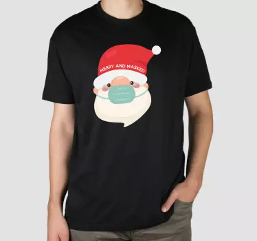 Chrismas tshirt glad tomte ansiktsmaskerad - Tenstickers