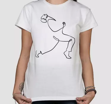 Cleverly styled line art t-shirt - Tenstickers