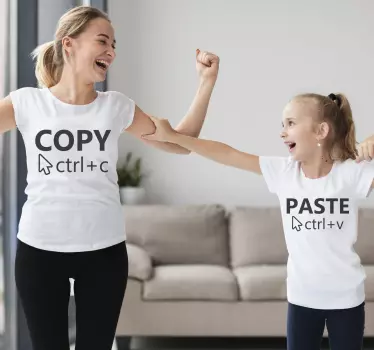 Copy paste skjorta mor och dotter skjorta - Tenstickers