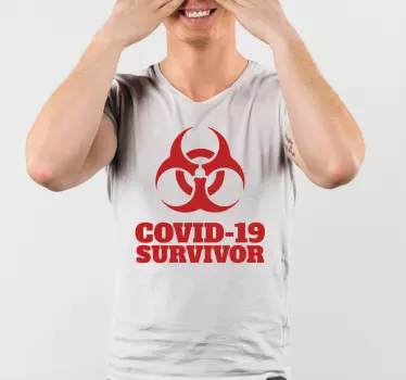 Covid survivor rolig design-t-shirt - Tenstickers