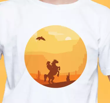 Cowboy solnedgång äventyr t-shirt - Tenstickers