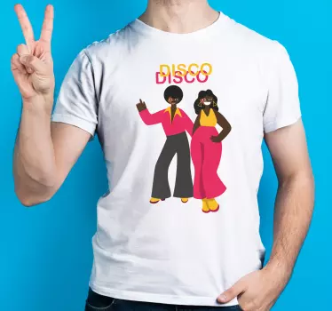 Dansande 80-tals disco man t-shirt - Tenstickers