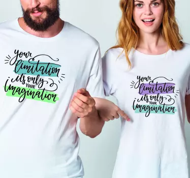 Din begränsning fantasi citat par t-shirt - Tenstickers