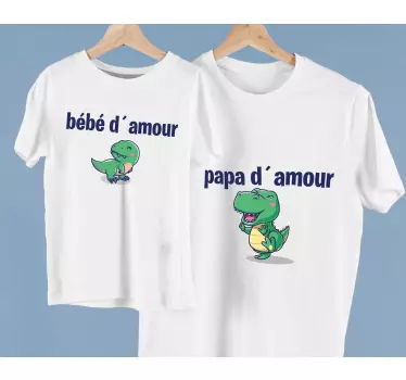 Dino pappa och son far och son matchande skjortor - Tenstickers