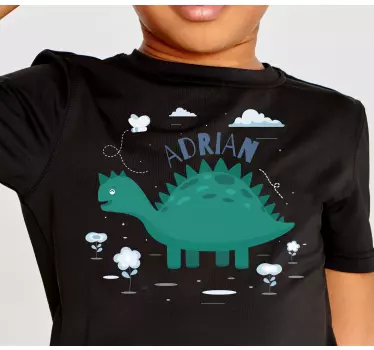 Dinosaurie med personligt namn barn skjorta - Tenstickers