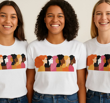 Diverse kvinnor profil t-shirt - Tenstickers
